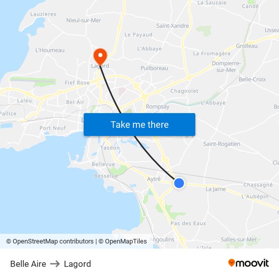 Belle Aire to Lagord map