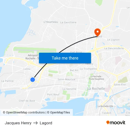 Jacques Henry to Lagord map