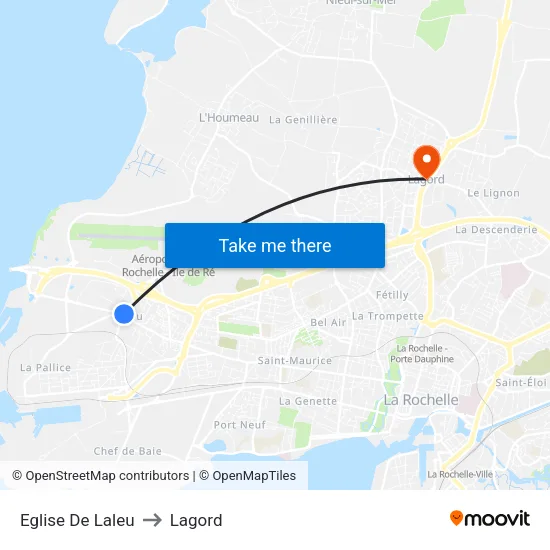 Eglise De Laleu to Lagord map