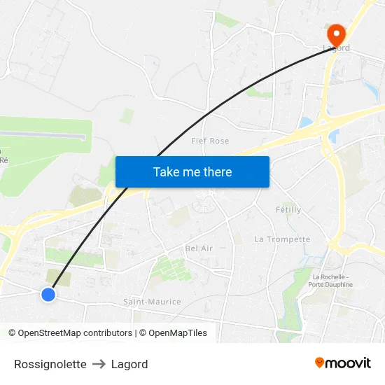 Rossignolette to Lagord map