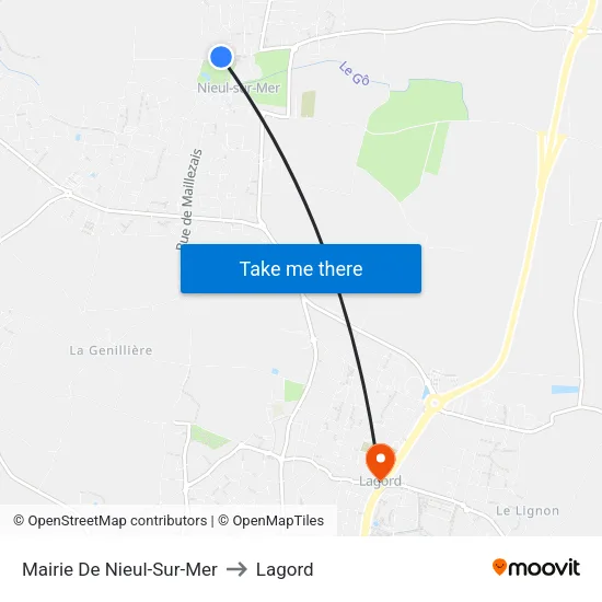 Mairie De Nieul-Sur-Mer to Lagord map