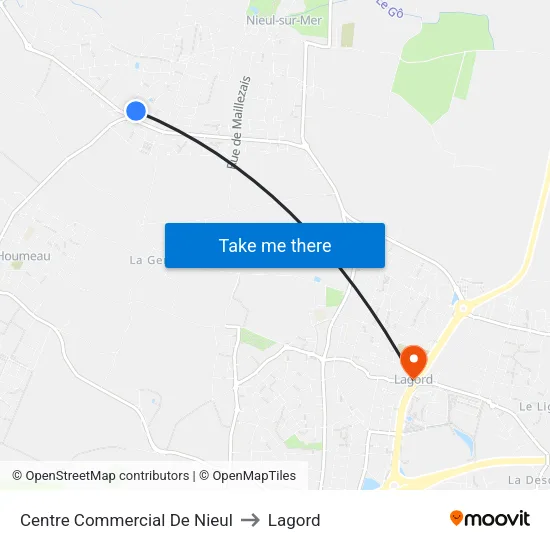 Centre Commercial De Nieul to Lagord map