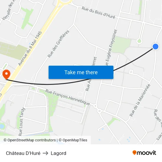 Château D'Huré to Lagord map