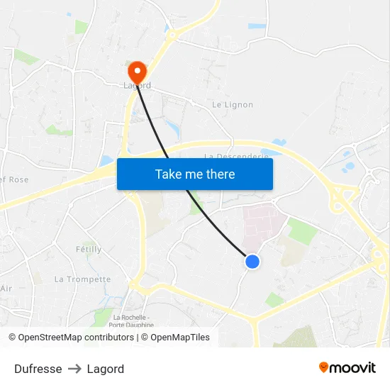 Dufresse to Lagord map