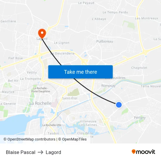 Blaise Pascal to Lagord map