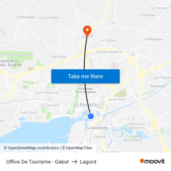 Office De Tourisme - Gabut to Lagord map