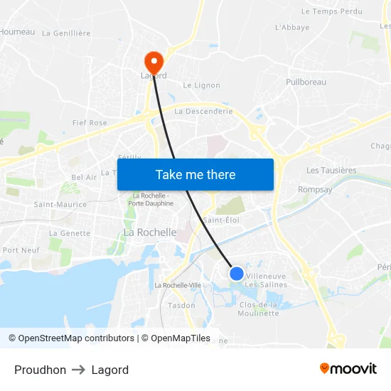 Proudhon to Lagord map