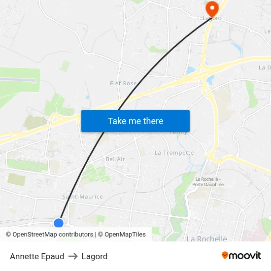 Annette Epaud to Lagord map