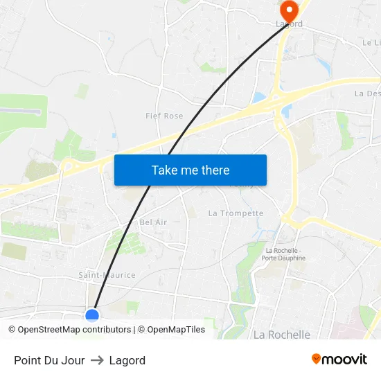 Point Du Jour to Lagord map