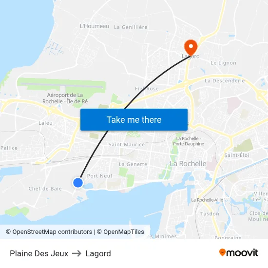 Plaine Des Jeux to Lagord map