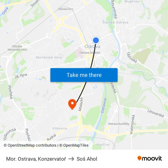 Mor. Ostrava, Konzervatoř to Soš Ahol map