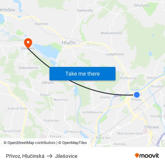 Přívoz, Hlučínská to Jilešovice map