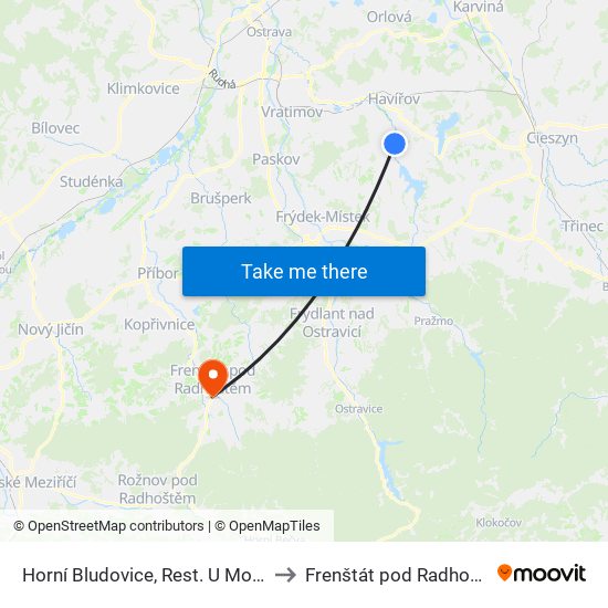 Horní Bludovice, Rest. U Mokrošů to Frenštát pod Radhoštěm map