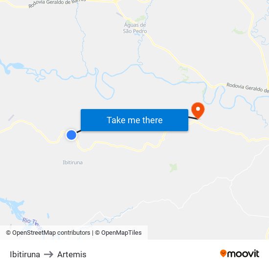 Ibitiruna to Artemis map