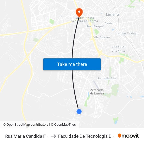Rua Maria Cândida Fleuri, 2-218 to Faculdade De Tecnologia Da Unicamp - Ft map