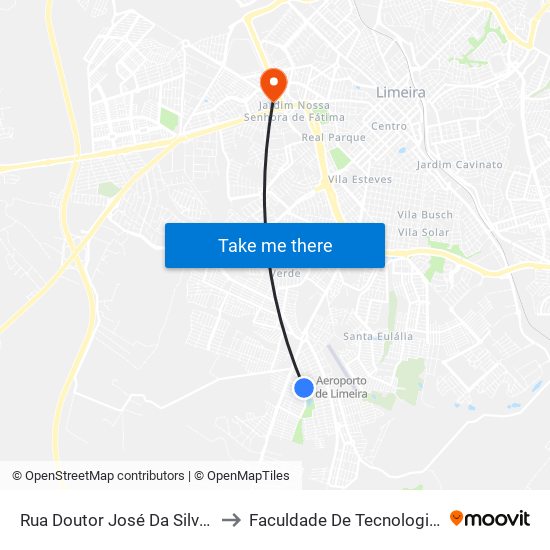 Rua Doutor José Da Silva Teixeira, 99-147 to Faculdade De Tecnologia Da Unicamp - Ft map