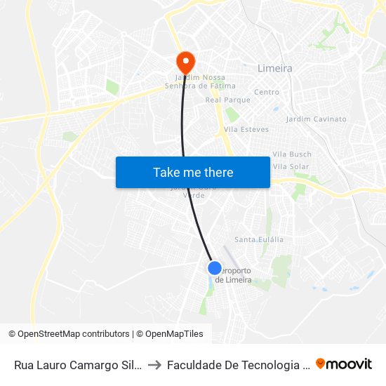 Rua Lauro Camargo Silveira, 459-523 to Faculdade De Tecnologia Da Unicamp - Ft map