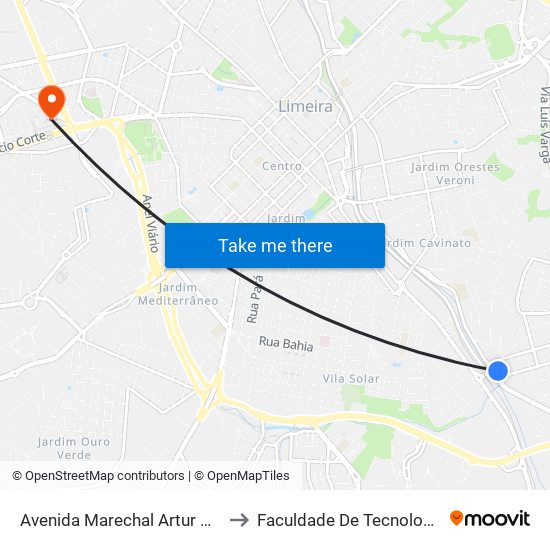 Avenida Marechal Artur Da Costa E Silva, 111 to Faculdade De Tecnologia Da Unicamp - Ft map