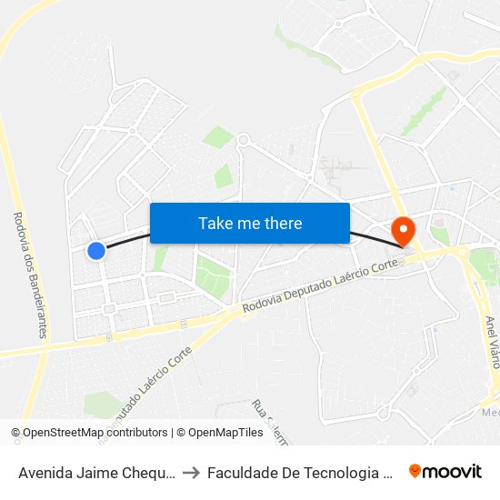 Avenida Jaime Cheque, 962-1000 to Faculdade De Tecnologia Da Unicamp - Ft map