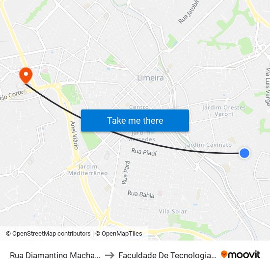 Rua Diamantino Machado Gomes, 387 to Faculdade De Tecnologia Da Unicamp - Ft map