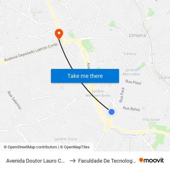 Avenida Doutor Lauro Corrêa Da Silva, 2374 to Faculdade De Tecnologia Da Unicamp - Ft map