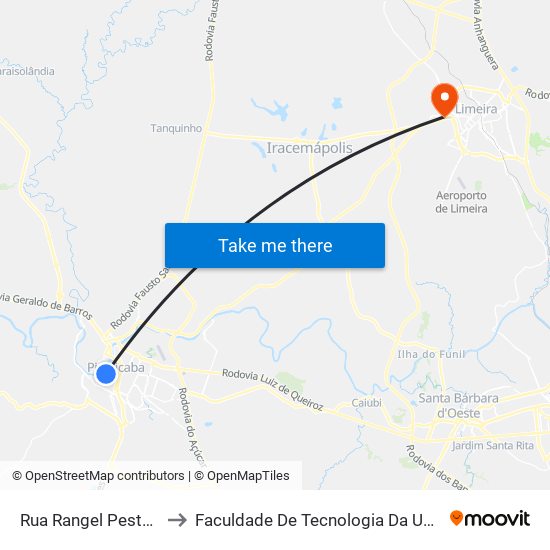 Rua Rangel Pestana, 94 to Faculdade De Tecnologia Da Unicamp - Ft map