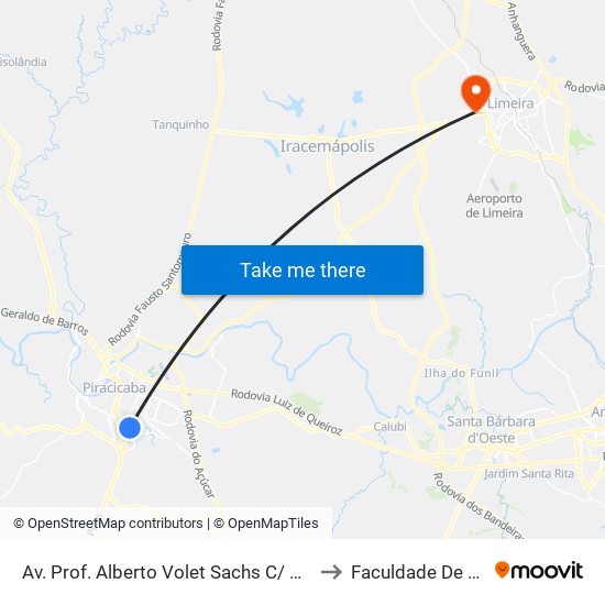 Av. Prof. Alberto Volet Sachs C/ Av. Luciano Guidotti - Esquina C/ Av. Av. Luciano Guidotti to Faculdade De Tecnologia Da Unicamp - Ft map