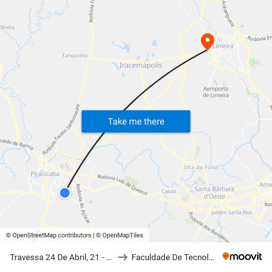 Travessa 24 De Abril, 21 - Esquina C/ Av. Pompéia to Faculdade De Tecnologia Da Unicamp - Ft map