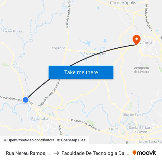 Rua Nereu Ramos, 354-414 to Faculdade De Tecnologia Da Unicamp - Ft map