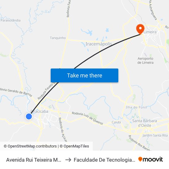 Avenida Rui Teixeira Mendes, 660-690 to Faculdade De Tecnologia Da Unicamp - Ft map