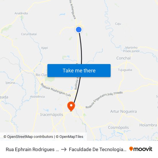 Rua Ephrain Rodrigues Alves, 541-593 to Faculdade De Tecnologia Da Unicamp - Ft map