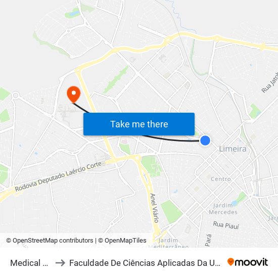 Medical B/C to Faculdade De Ciências Aplicadas Da Unicamp map