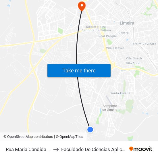Rua Maria Cândida Fleuri, 2-218 to Faculdade De Ciências Aplicadas Da Unicamp map