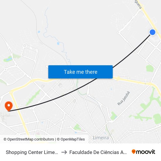 Shopping Center Limeira - Atacadão C/B to Faculdade De Ciências Aplicadas Da Unicamp map