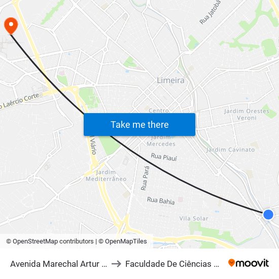 Avenida Marechal Artur Da Costa E Silva, 111 to Faculdade De Ciências Aplicadas Da Unicamp map