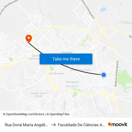 Rua Doná Maria Angélica Vergueiro, 27-63 to Faculdade De Ciências Aplicadas Da Unicamp map