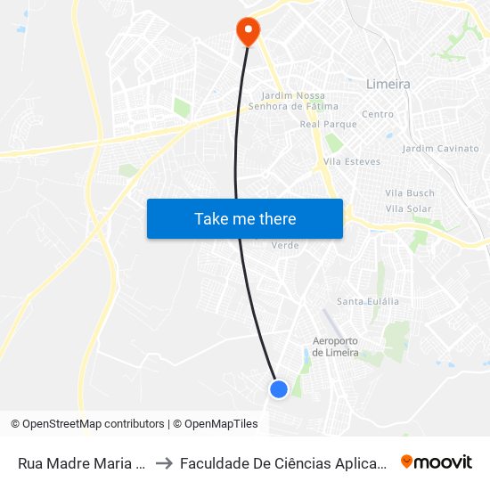 Rua Madre Maria Villac, 246 to Faculdade De Ciências Aplicadas Da Unicamp map