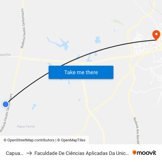 Capuava to Faculdade De Ciências Aplicadas Da Unicamp map