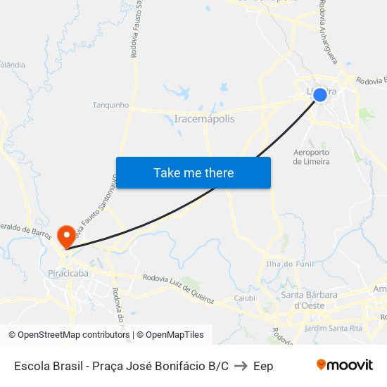 Escola Brasil - Praça José Bonifácio B/C to Eep map