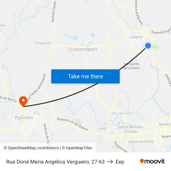 Rua Doná Maria Angélica Vergueiro, 27-63 to Eep map