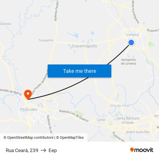 Rua Ceará, 239 to Eep map