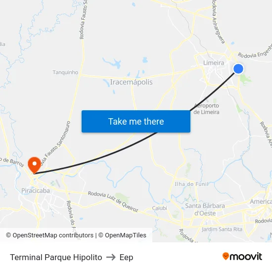 Terminal Parque Hipolito to Eep map