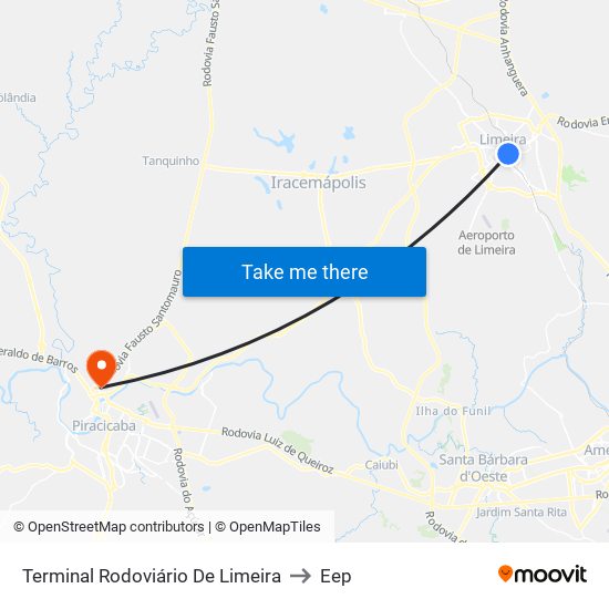 Terminal Rodoviário De Limeira to Eep map