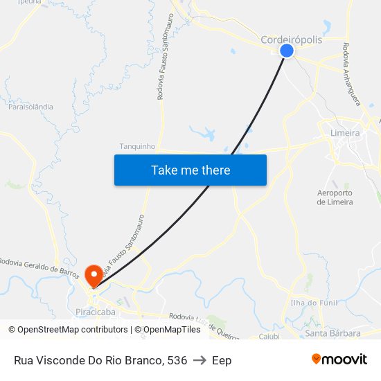 Rua Visconde Do Rio Branco, 536 to Eep map