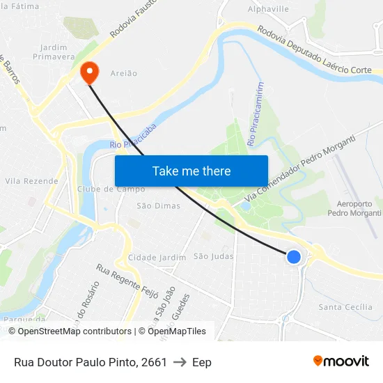 Rua Doutor Paulo Pinto, 2661 to Eep map