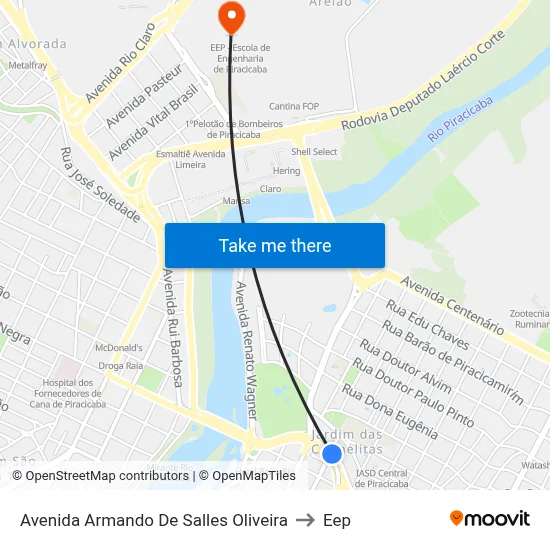 Avenida Armando De Salles Oliveira to Eep map