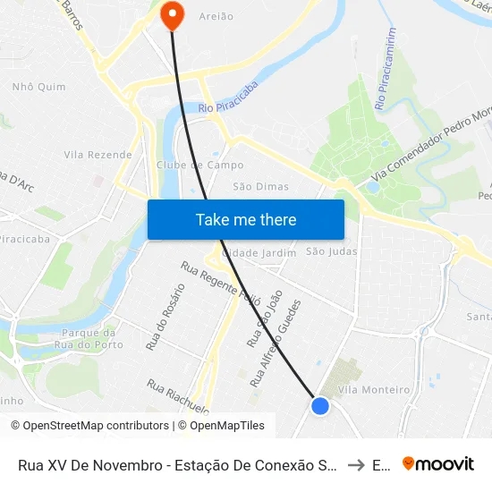 Rua XV De Novembro - Estação De Conexão Semae to Eep map