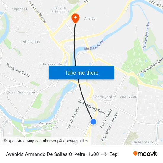 Avenida Armando De Salles Oliveira, 1608 to Eep map