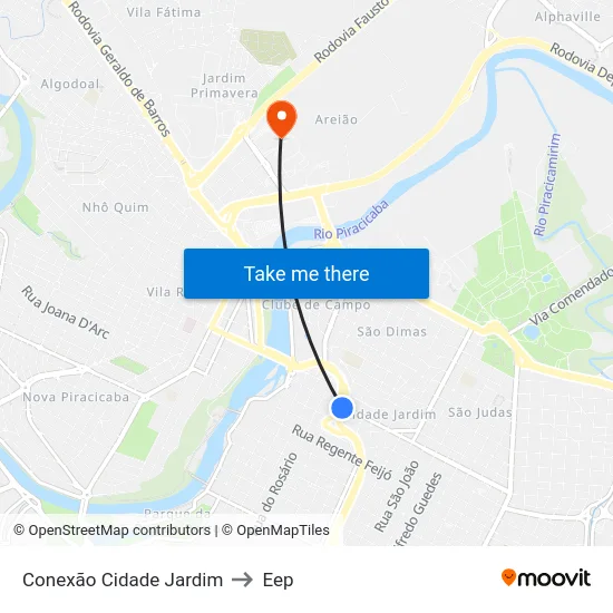 Conexão Cidade Jardim to Eep map