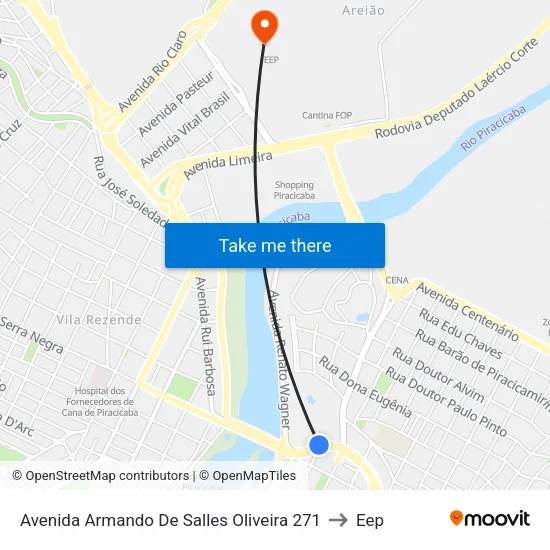 Avenida Armando De Salles Oliveira 271 to Eep map